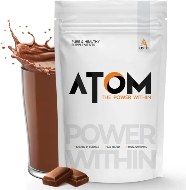 AS-IT-IS Nutrition ATOM Nitro Whey 33g Protein, 3g Creatine, 7.4g BCAA 1 Kg, Double Rich Chocolate Whey Protein  (1000 g, Double Rich Chocolate)
