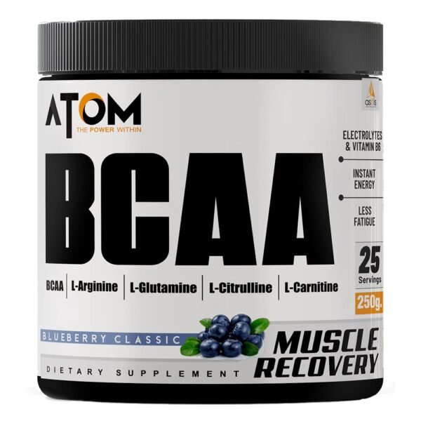 AS-IT-IS Nutrition ATOM BCAA 250g with L-arginine, L-Carnitine, L-Citrulline | BCAA  (250 g, Blueberry Classic)